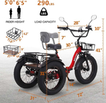 Brand New 2026 Narrak S180 Red Electric Bike<br/>NEW fully assembled Narrak 3 Wheel Fat Tire EBike