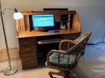ROLLTOP DESK<br/>OAK COMPUTER DESK