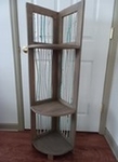 Ashley Recliner. Loveseat couch. Claw foot antique oak dresser. Antique princess cane chair. Custom whimsical  3 level corner shelf.