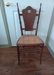 Ashley Recliner. Loveseat couch. Claw foot antique oak dresser. Antique princess cane chair. Custom whimsical  3 level corner shelf.