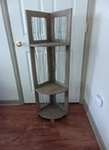 Ashley Recliner. Loveseat couch. Claw foot antique oak dresser. Antique princess cane chair. Custom whimsical  3 level corner shelf.
