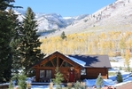 Basalt co<br/>Log cabin in Ruedi