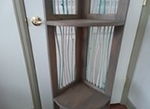 Ashley Recliner. Loveseat couch. Claw foot antique 4 drawer oak dresser. Antique princess cane chair. Custom, 4ft. tall, colorful 3 level corner shelf.
