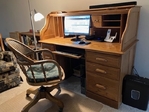 ROLLTOP DESK<br/>OAK COMPUTER DESK