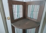Ashley Recliner. Loveseat couch. Claw foot antique oak dresser. Antique princess cane chair. Custom whimsical  3 level corner shelf.