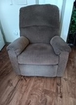 Ashley Recliner. Loveseat couch. Claw foot antique oak dresser. Antique princess cane chair. Custom whimsical  3 level corner shelf.
