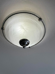 FLUSH CEILING LIGHT FIXTURE
Etched frosted glass with silver trim