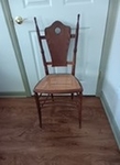Ashley Recliner. Loveseat couch. Claw foot antique oak dresser. Antique princess cane chair. Custom whimsical  3 level corner shelf.