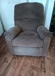Ashley Recliner. Loveseat couch. Claw foot antique oak dresser. Antique princess cane chair. Custom whimsical  3 level corner shelf.