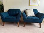 Wide Armchair Set - Dark Blue<br/>Wide Armchair Set - Dark Blue