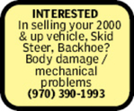 INTERESTED In selling your 2000 & up vehicle?